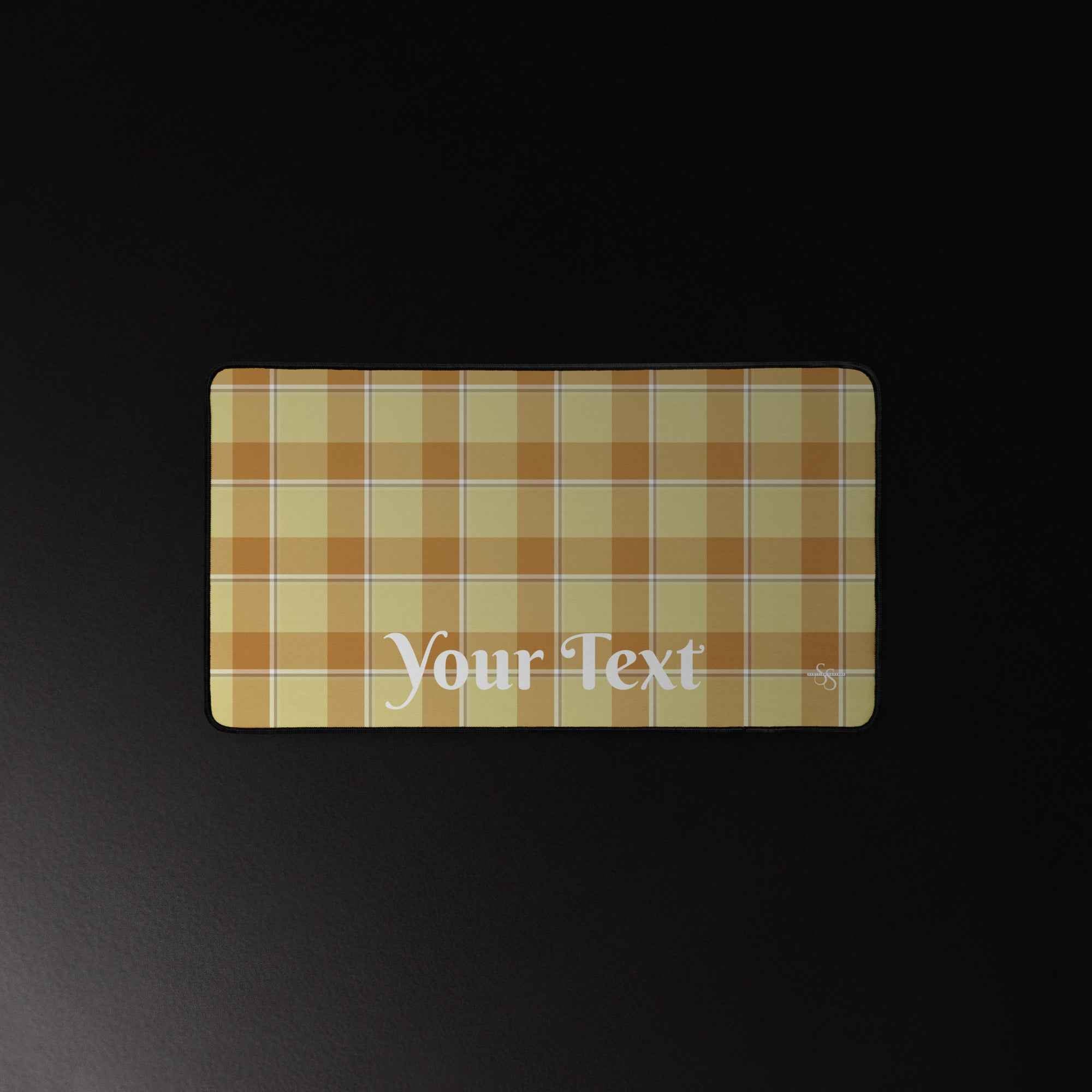 Personalized Zombie and Copper Plaid Desk Mat - Scottish Squares