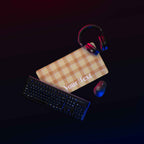Personalized Zombie and Copper Plaid Desk Mat - Scottish Squares