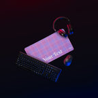 Personalized Viola and Dull Lavender Plaid Desk Mat - Scottish Squares