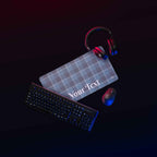 Personalized Hoki and Shuttle Gray Plaid Desk Mat - Scottish Squares