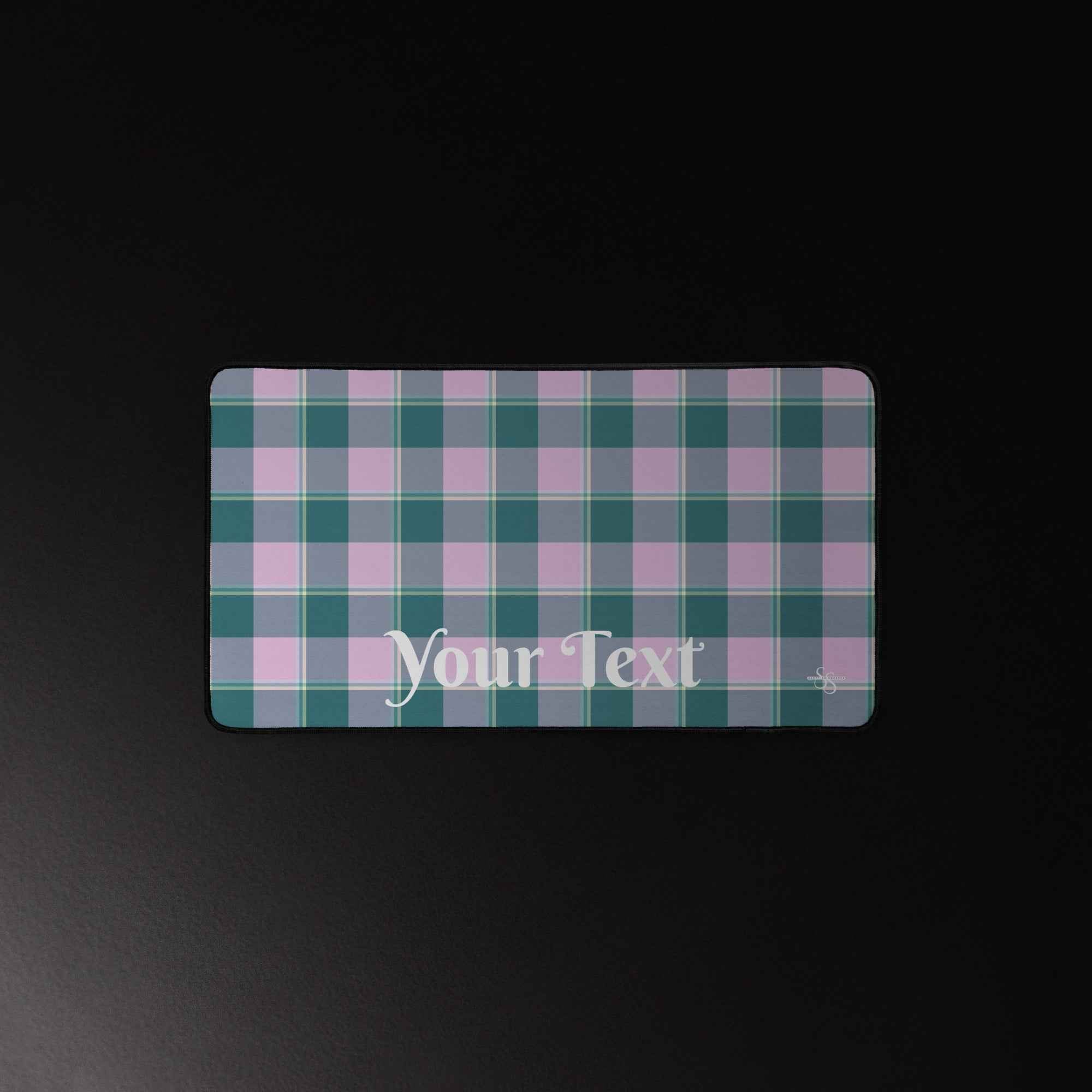 Personalized Ming and Melanie Plaid Desk Mat - Scottish Squares