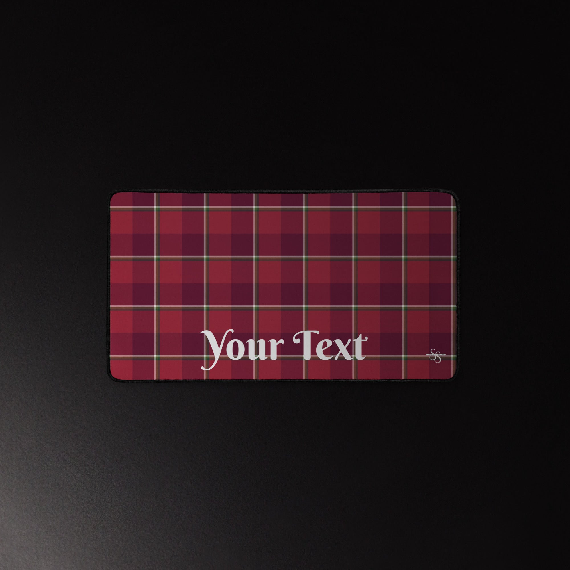 Personalized Old Brick and Cab Sav Plaid Desk Mat - Scottish Squares