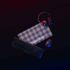 Personalized Cello and Donkey Brown Plaid Desk Mat - Scottish Squares