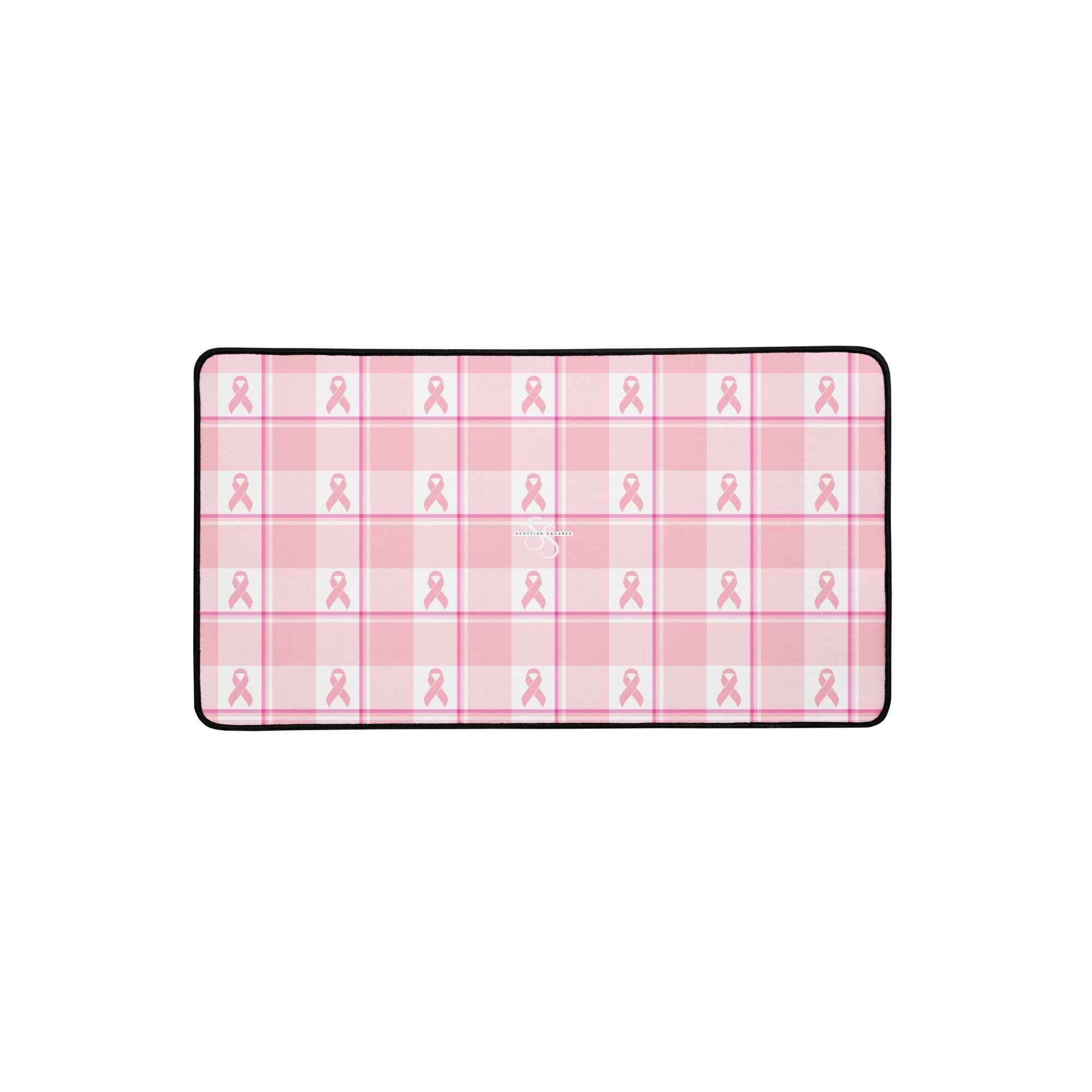 Desk Mat Breast Cancer Awareness Plaid 12″×22″ - Scottish Squares