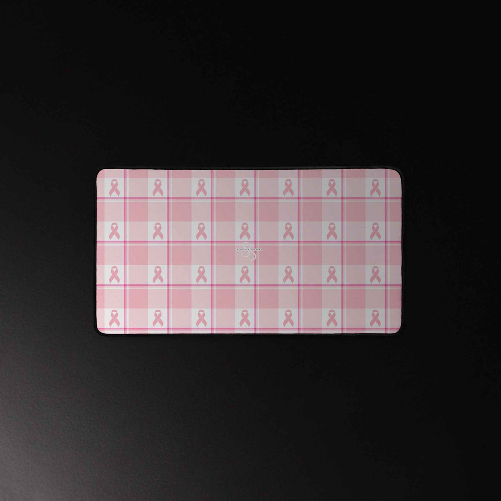 Desk Mat Breast Cancer Awareness Plaid - Scottish Squares