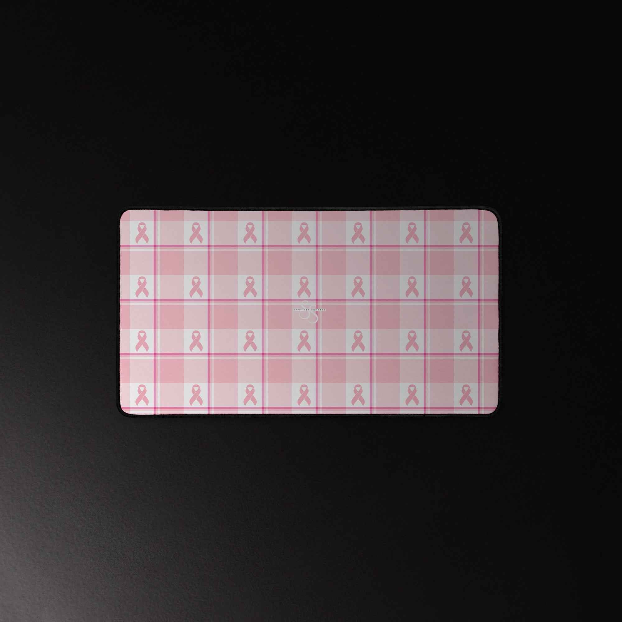 Desk Mat Breast Cancer Awareness Plaid - Scottish Squares