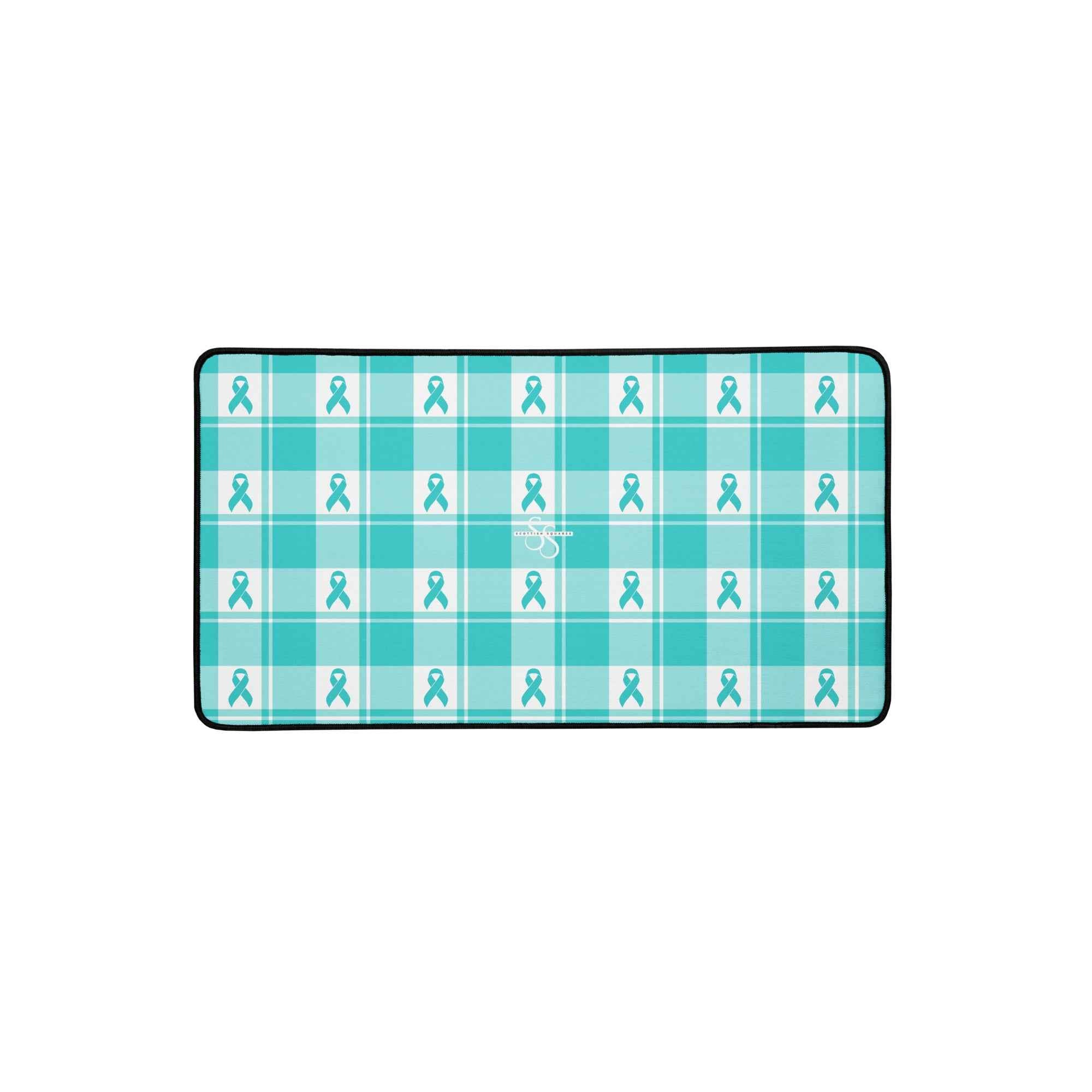 Desk Mat Ovarian Cancer Awareness Plaid 12″×22″ - Scottish Squares