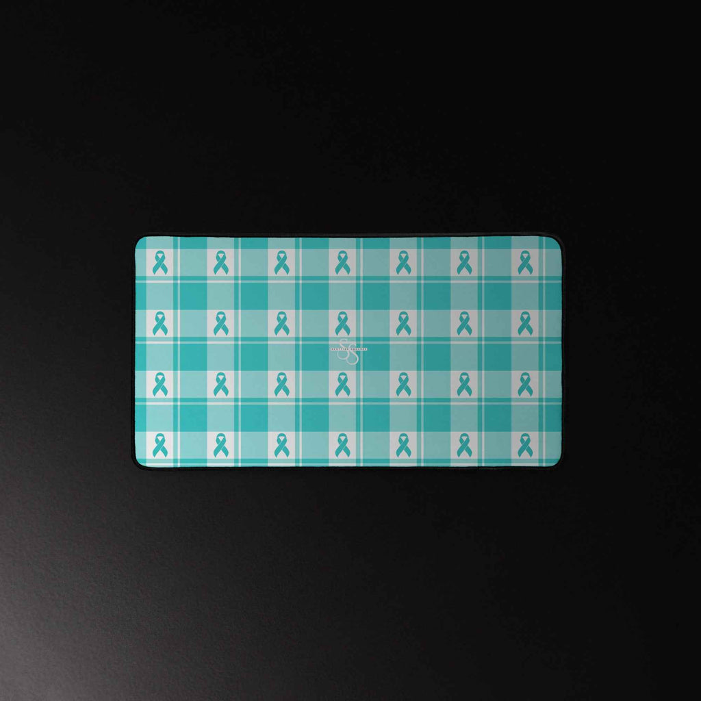 Desk Mat Ovarian Cancer Awareness Plaid - Scottish Squares