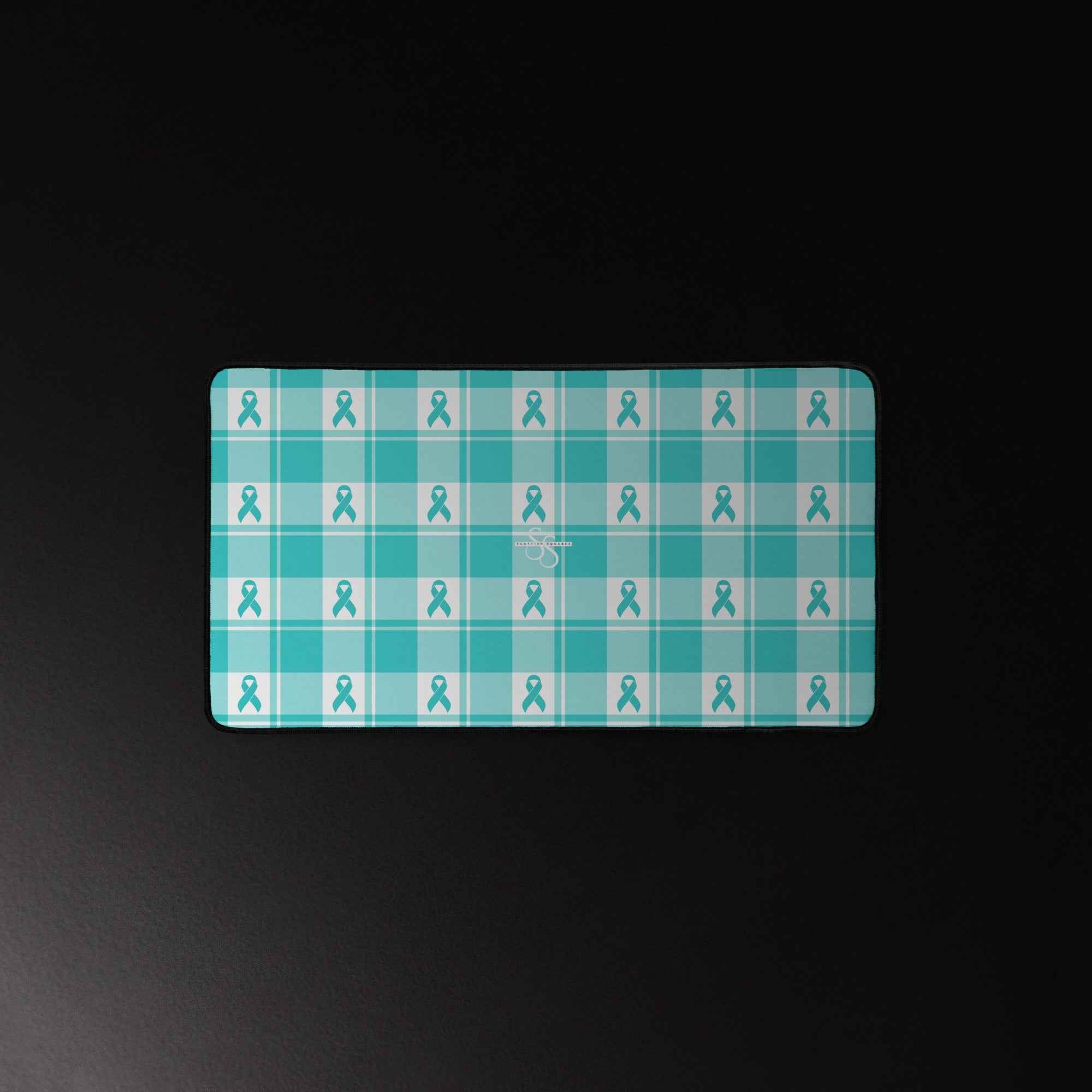 Desk Mat Ovarian Cancer Awareness Plaid - Scottish Squares