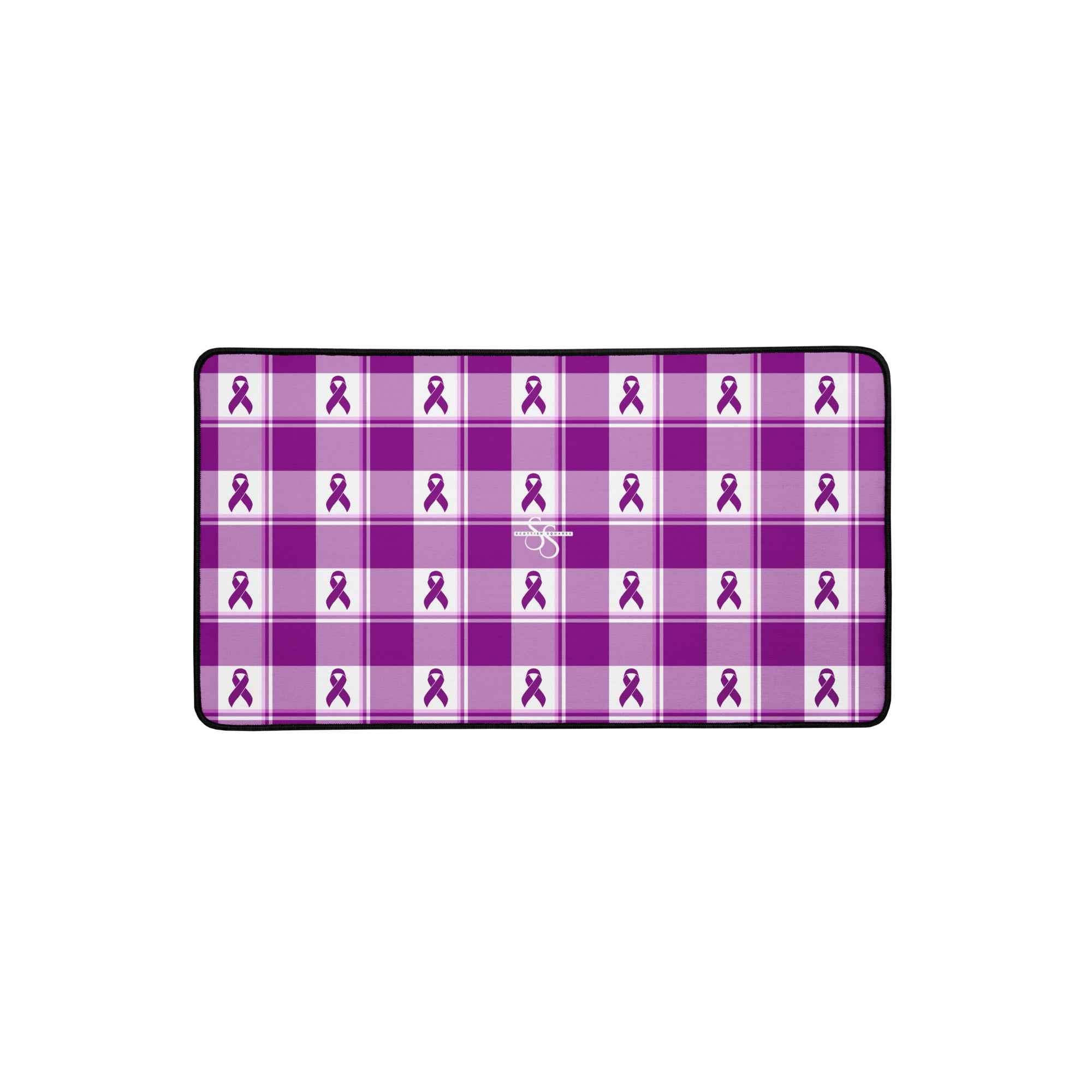Desk Mat Pancreatic Cancer Awareness Plaid 12″×22″ - Scottish Squares