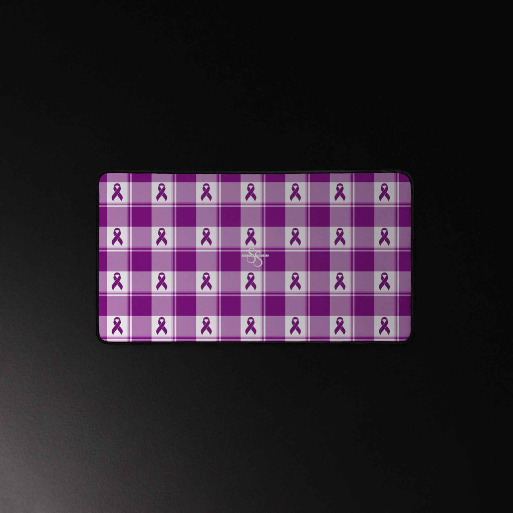 Desk Mat Pancreatic Cancer Awareness Plaid - Scottish Squares