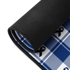 Desk Mat Colorectal Cancer Awareness Plaid, Dark Blue Ribbon, Supportive Gift - Scottish Squares