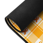 Desk Mat Kidney Cancer Awareness Plaid, Orange Ribbon, Supportive Gift - Scottish Squares