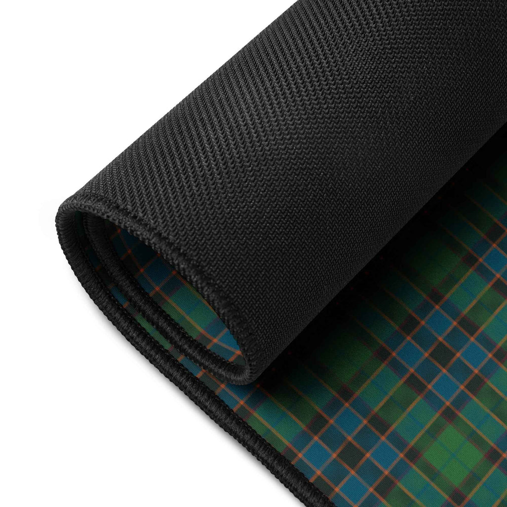Desk Mat Green Blue Orange Plaid Tartan
