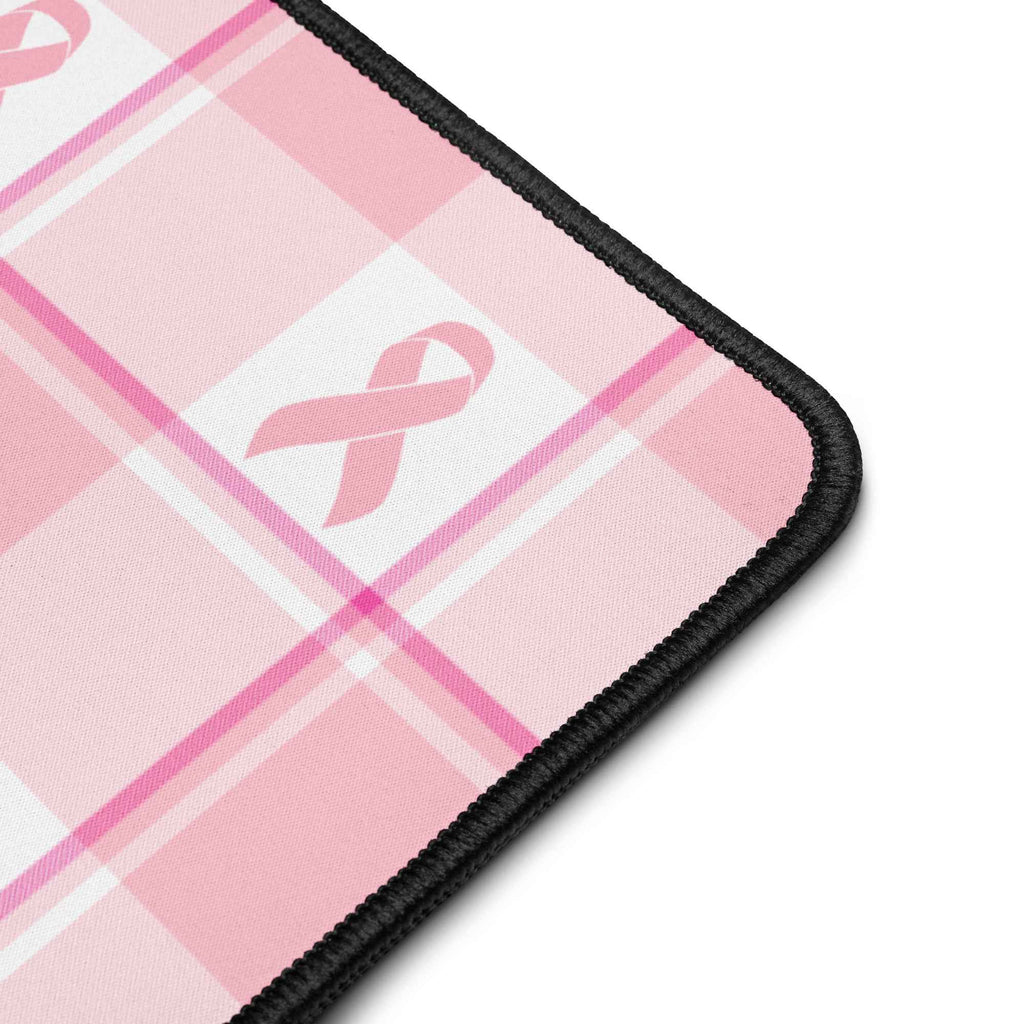 Desk Mat Breast Cancer Awareness Plaid - Scottish Squares