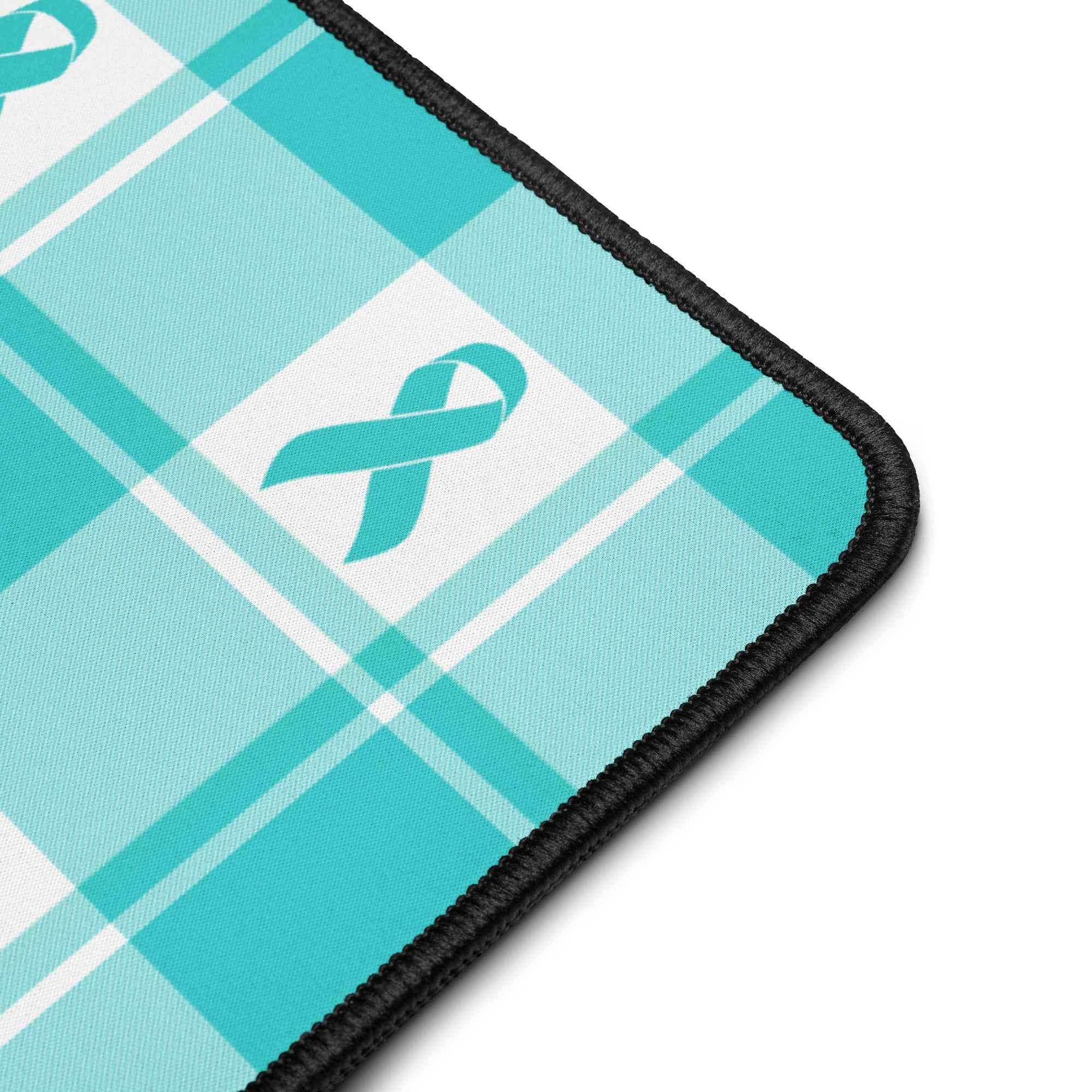 Desk Mat Ovarian Cancer Awareness Plaid - Scottish Squares