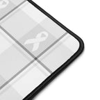 Desk Mat Lung Cancer Awareness Plaid, White Ribbon, Supportive Gift - Scottish Squares