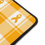 Desk Mat Kidney Cancer Awareness Plaid, Orange Ribbon, Supportive Gift - Scottish Squares
