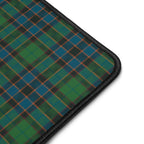 Desk Mat Green Blue Orange Plaid Tartan