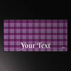 Personalized Purple and Trendy Pink Plaid Desk Mat - Scottish Squares