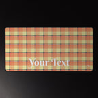Personalized Claystone and Morning Mist Plaid Desk Mat - Scottish Squares