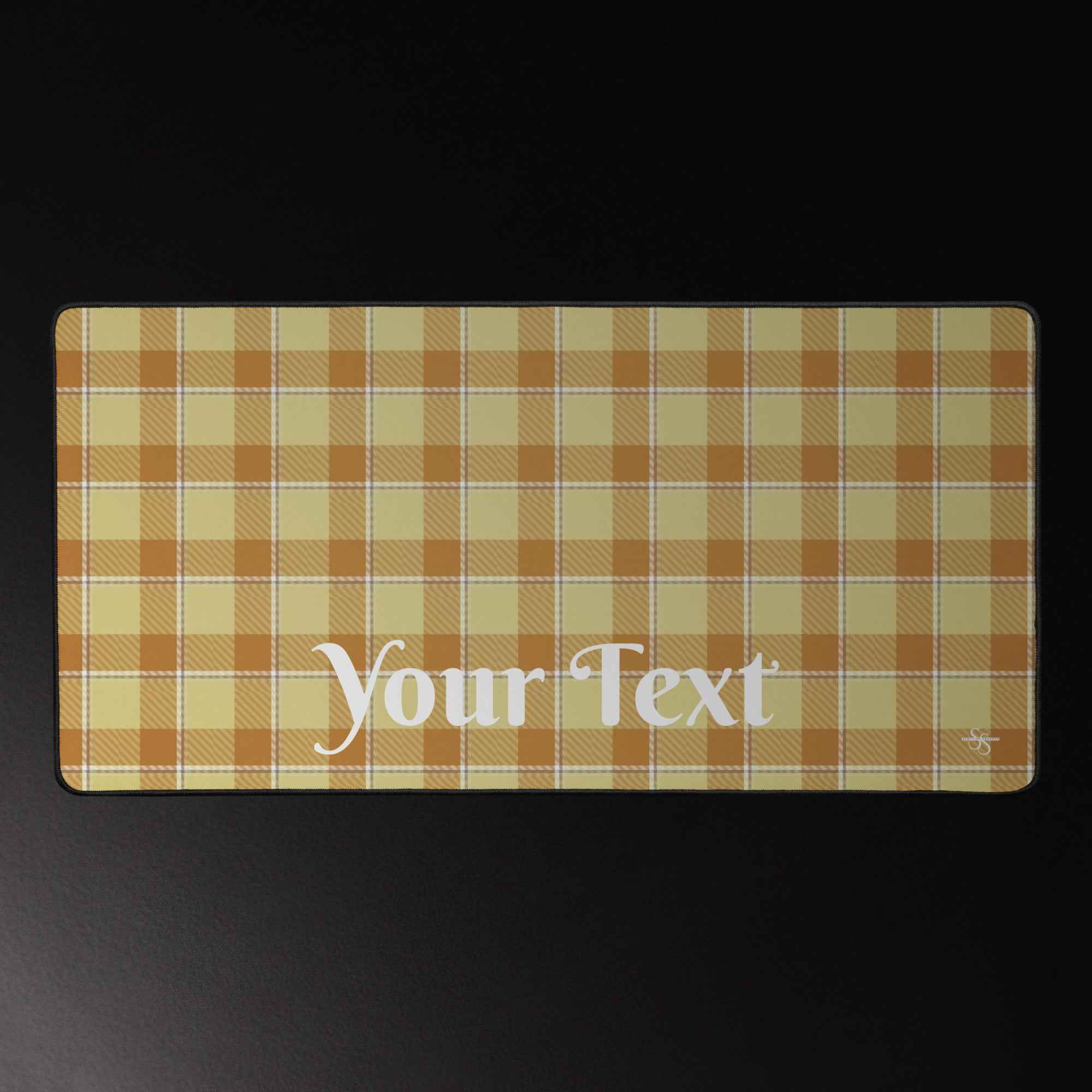 Personalized Zombie and Copper Plaid Desk Mat - Scottish Squares