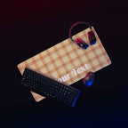Personalized Zombie and Copper Plaid Desk Mat - Scottish Squares
