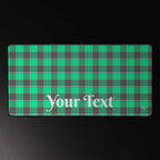 Personalized Spring Green and Finlandia Plaid Desk Mat - Scottish Squares