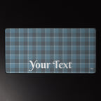 Personalized Hoki and Shuttle Gray Plaid Desk Mat - Scottish Squares