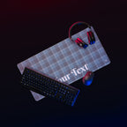 Personalized Hoki and Shuttle Gray Plaid Desk Mat - Scottish Squares