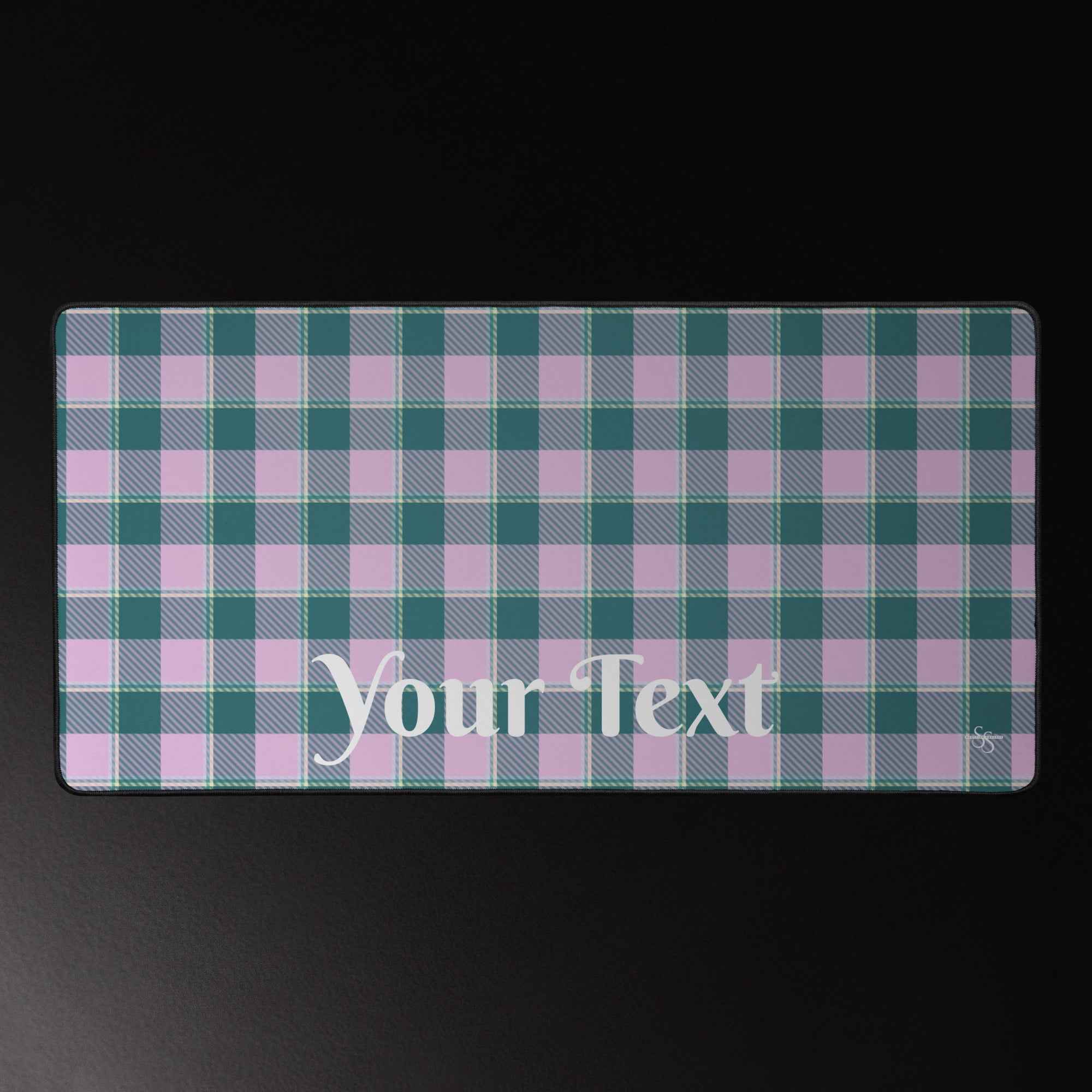 Personalized Ming and Melanie Plaid Desk Mat - Scottish Squares