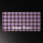 Personalized Light Wisteria and Livid Brown Plaid Desk Mat - Scottish Squares