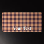 Personalized Hit Pink and Livid Brown Plaid Desk Mat - Scottish Squares