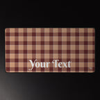 Personalized Whiskey and Livid Brown Plaid Desk Mat - Scottish Squares