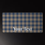 Personalized Cello and Donkey Brown Plaid Desk Mat - Scottish Squares