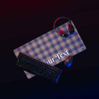 Personalized Cello and Donkey Brown Plaid Desk Mat - Scottish Squares