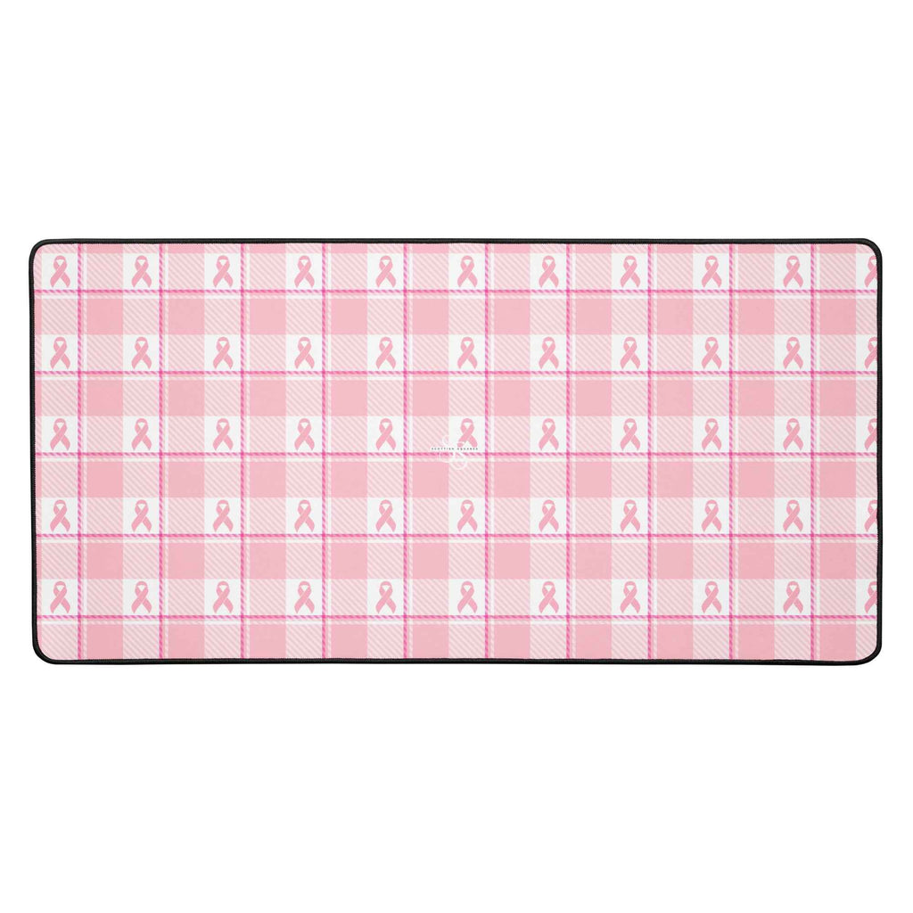 Desk Mat Breast Cancer Awareness Plaid 16″×32″ - Scottish Squares