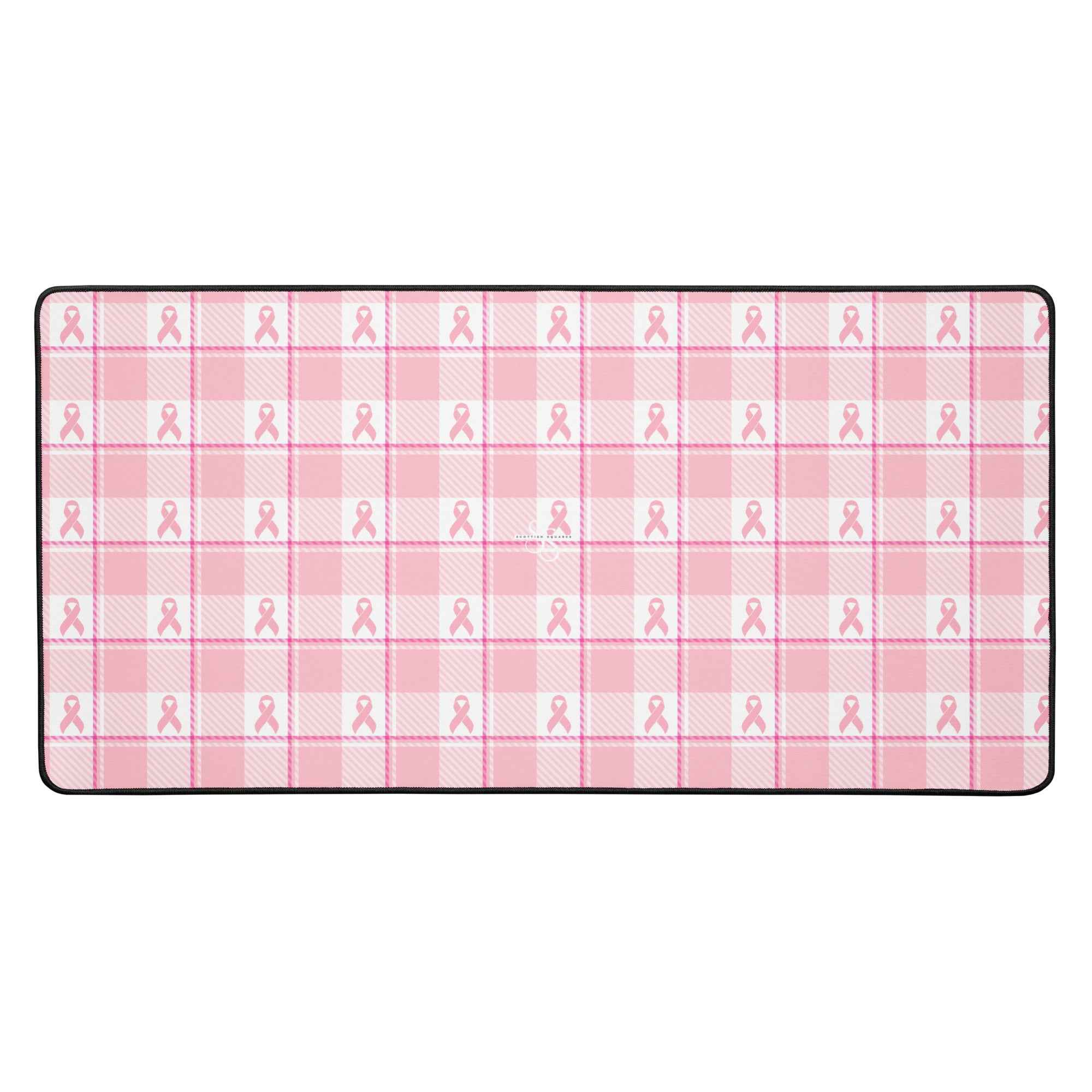 Desk Mat Breast Cancer Awareness Plaid 16″×32″ - Scottish Squares