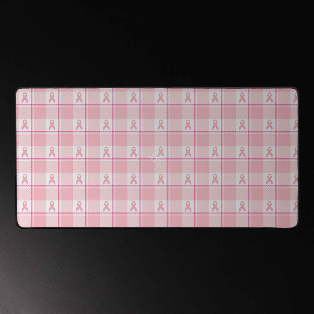 Desk Mat Breast Cancer Awareness Plaid - Scottish Squares