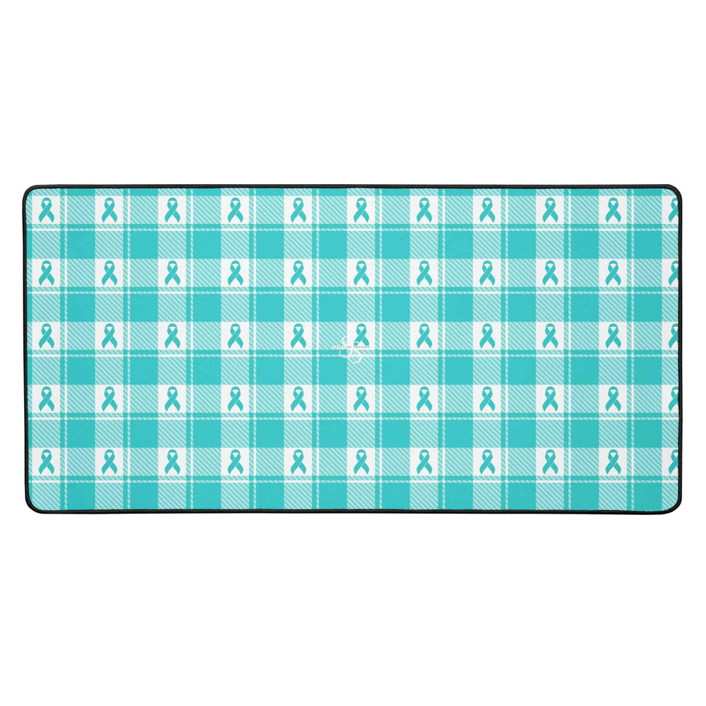 Desk Mat Ovarian Cancer Awareness Plaid 16″×32″ - Scottish Squares
