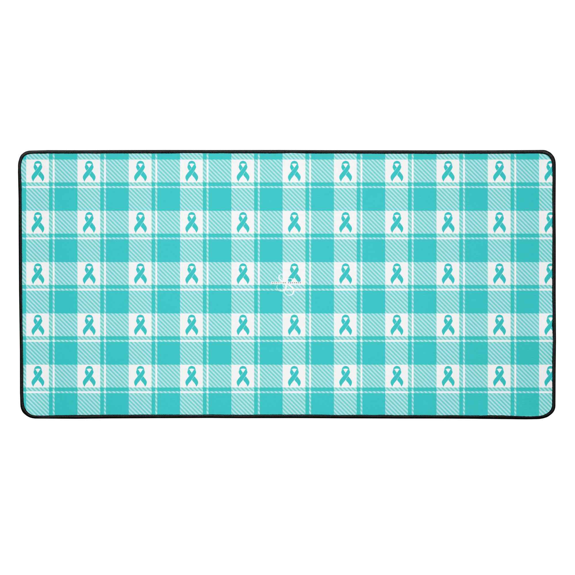 Desk Mat Ovarian Cancer Awareness Plaid 16″×32″ - Scottish Squares