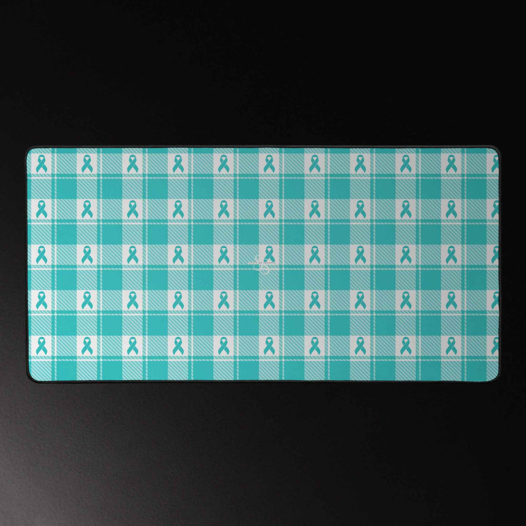 Desk Mat Ovarian Cancer Awareness Plaid - Scottish Squares