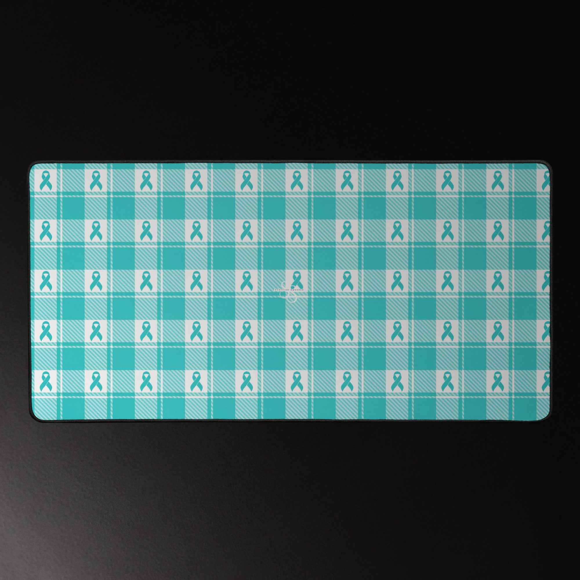 Desk Mat Ovarian Cancer Awareness Plaid - Scottish Squares
