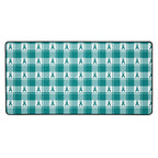 Desk Mat Cervical Cancer Awareness Plaid, Teal Ribbon, Supportive Gift 16″×32″ - Scottish Squares
