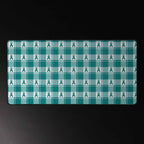 Desk Mat Cervical Cancer Awareness Plaid, Teal Ribbon, Supportive Gift - Scottish Squares