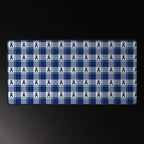 Desk Mat Colorectal Cancer Awareness Plaid, Dark Blue Ribbon, Supportive Gift - Scottish Squares