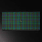 Desk Mat Green Blue Orange Plaid Tartan