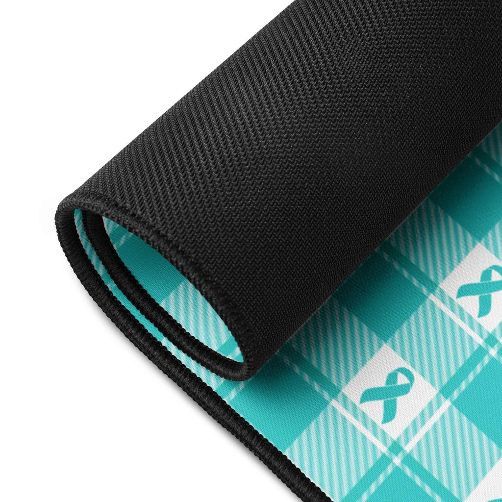 Desk Mat Ovarian Cancer Awareness Plaid - Scottish Squares