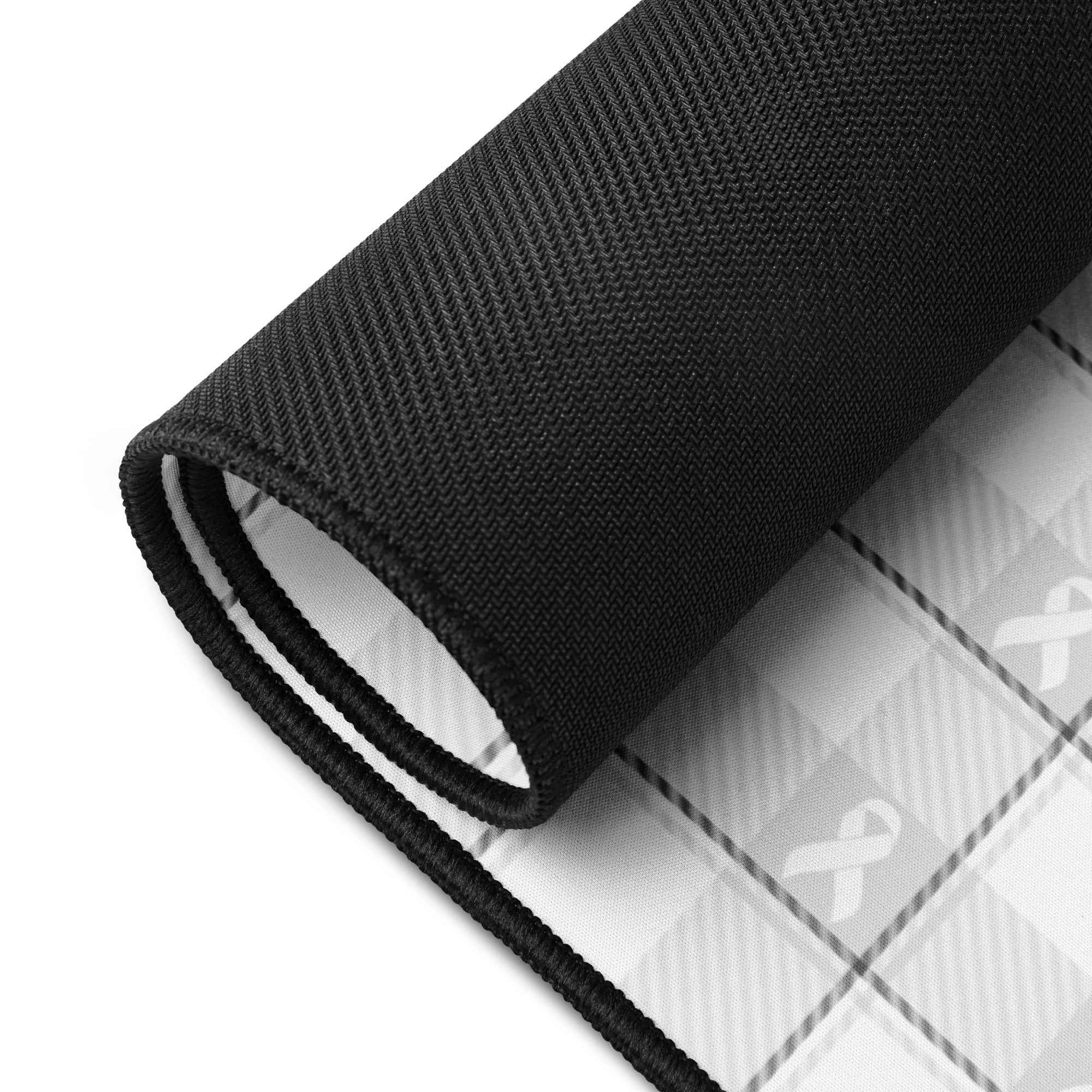 Desk Mat Lung Cancer Awareness Plaid, White Ribbon, Supportive Gift - Scottish Squares