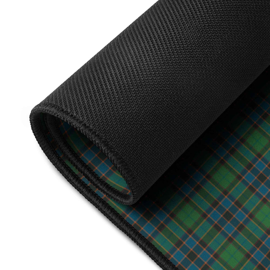 Desk Mat Green Blue Orange Plaid Tartan